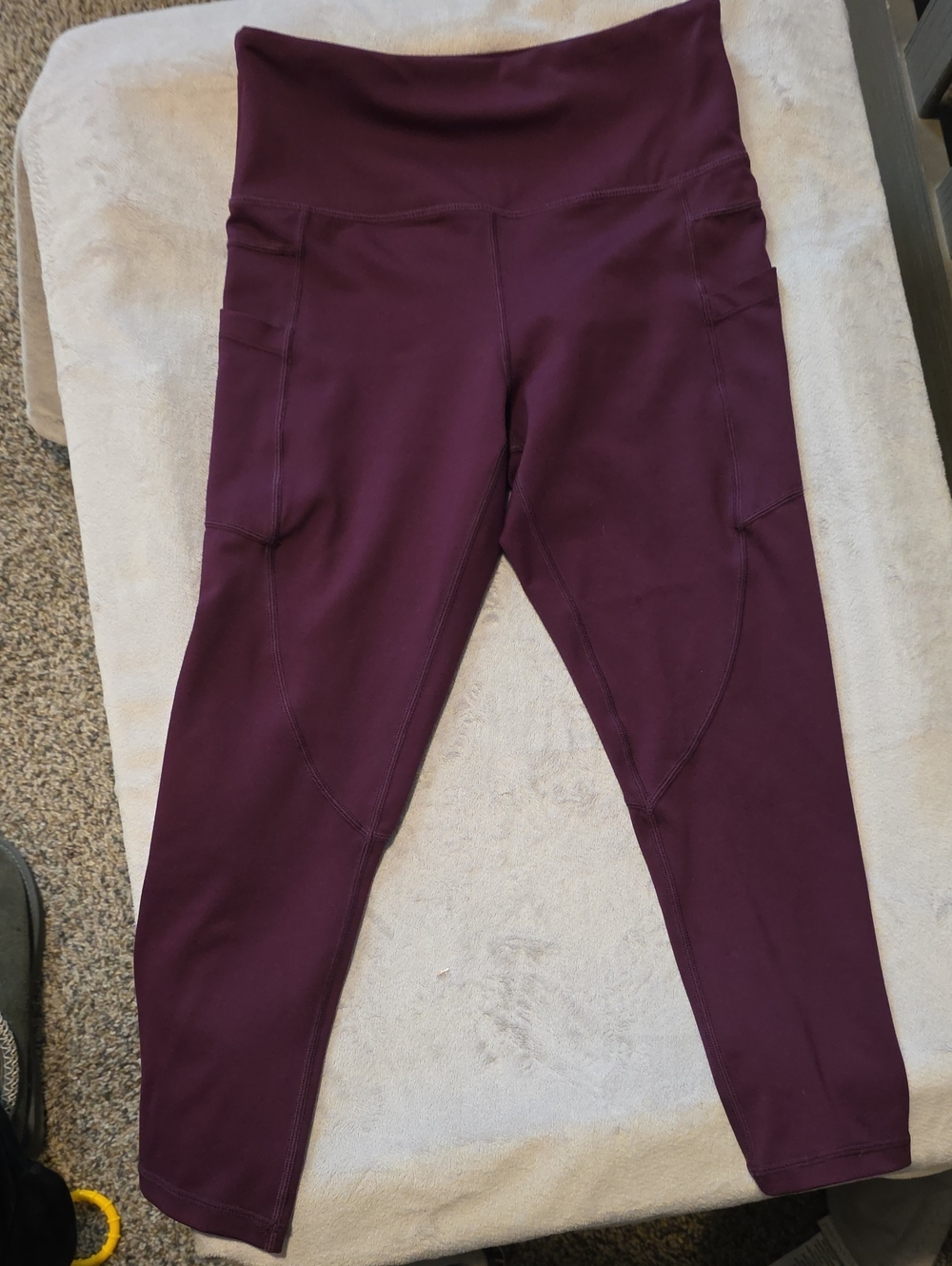 Womens High-Waist Zyia Active Leggings with Pockets, Size 4, Deep Plum